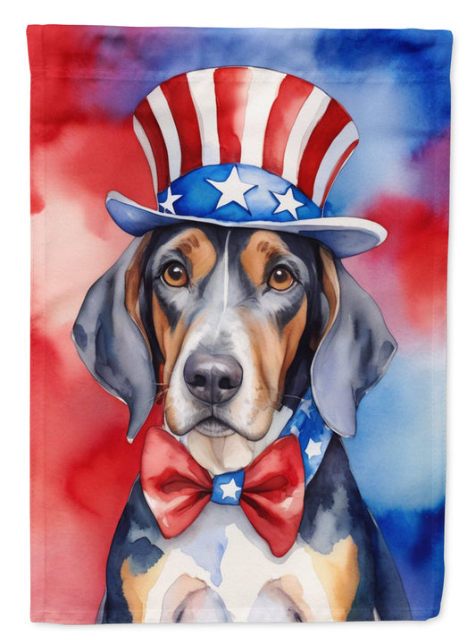 American English Coonhound Patriotic American House Flag-0