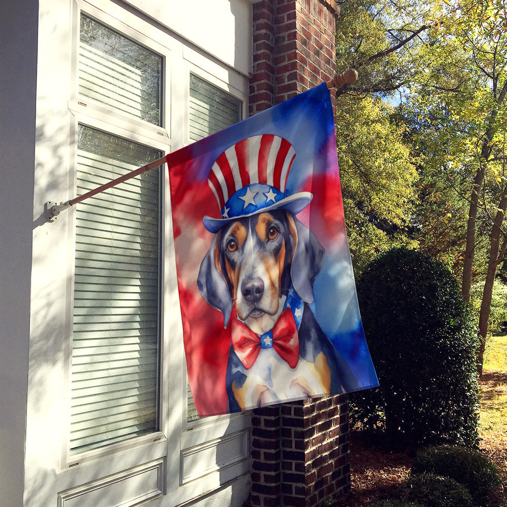 American English Coonhound Patriotic American House Flag-1