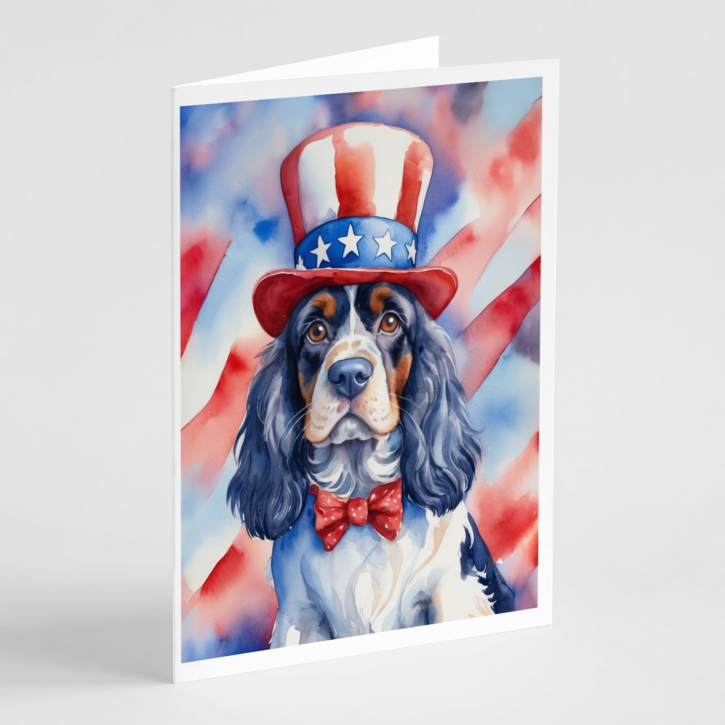 Cocker Spaniel Patriotic American Greeting Cards Pack of 8-0