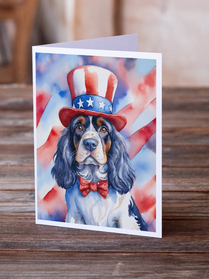 Cocker Spaniel Patriotic American Greeting Cards Pack of 8-1