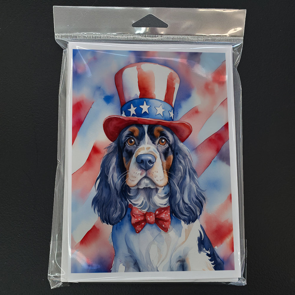Cocker Spaniel Patriotic American Greeting Cards Pack of 8-2