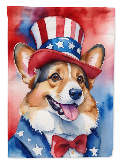 Corgi Patriotic American Garden Flag-0