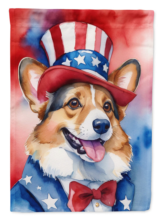 Corgi Patriotic American Garden Flag-0