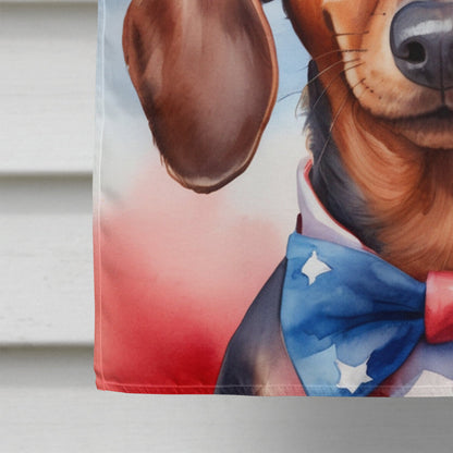 Dachshund Patriotic American House Flag-3