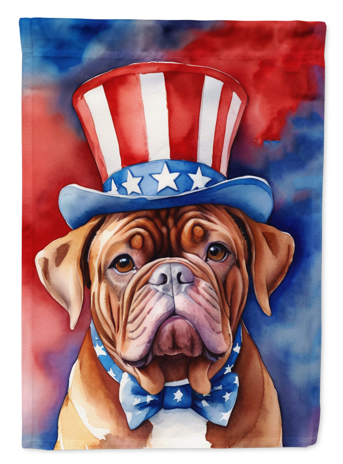 Dogue de Bordeaux Patriotic American House Flag-0