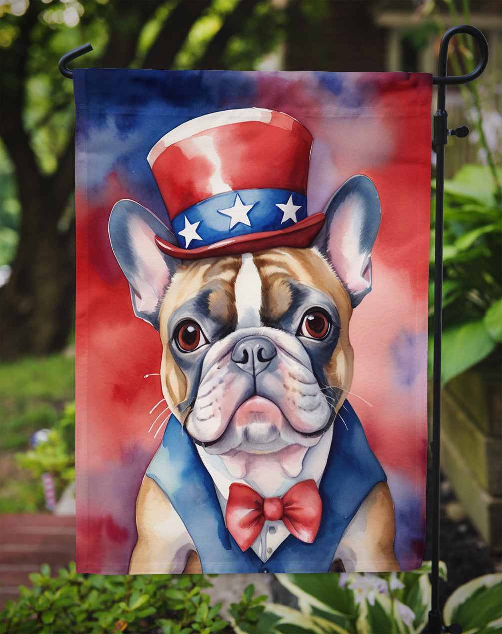 French Bulldog Patriotic American Garden Flag-2