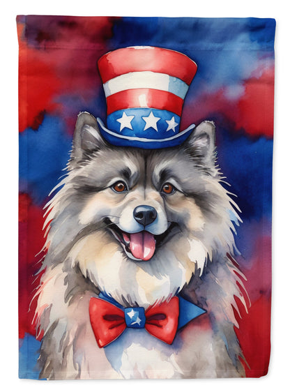 Keeshond Patriotic American House Flag-0