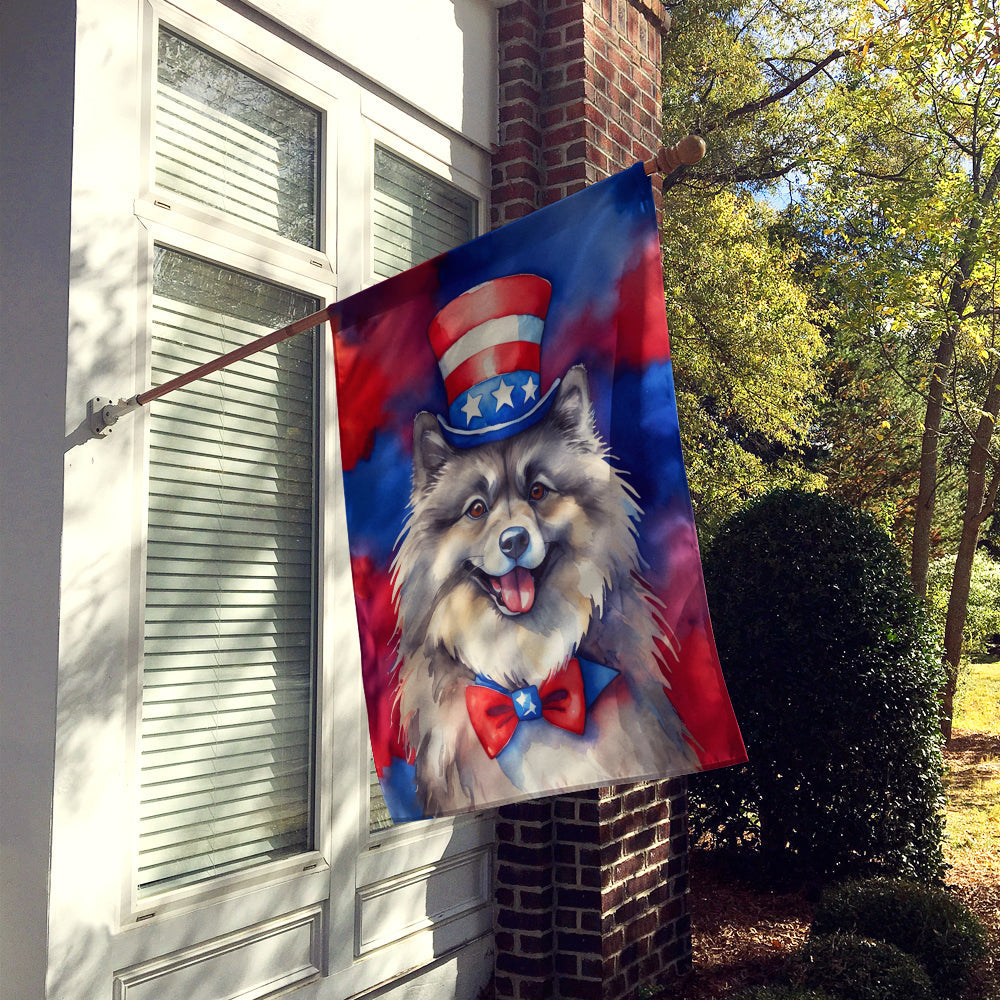 Keeshond Patriotic American House Flag-1