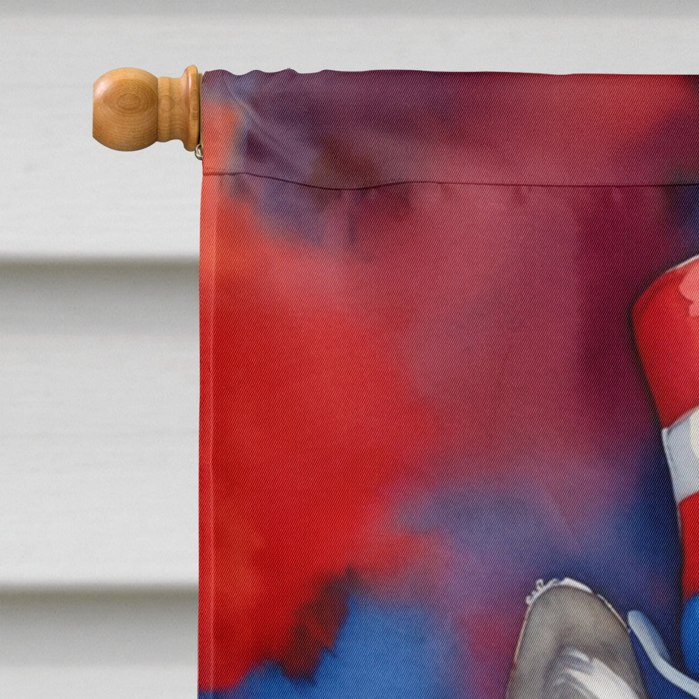 Keeshond Patriotic American House Flag-2