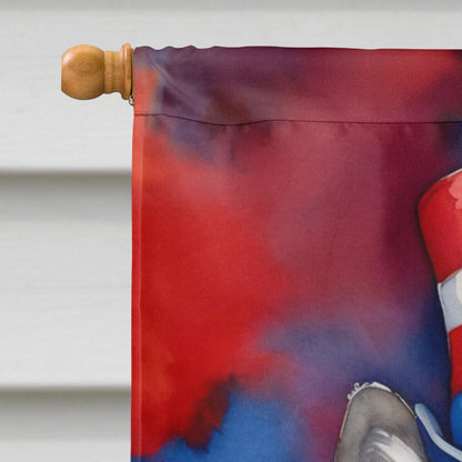 Keeshond Patriotic American House Flag-2