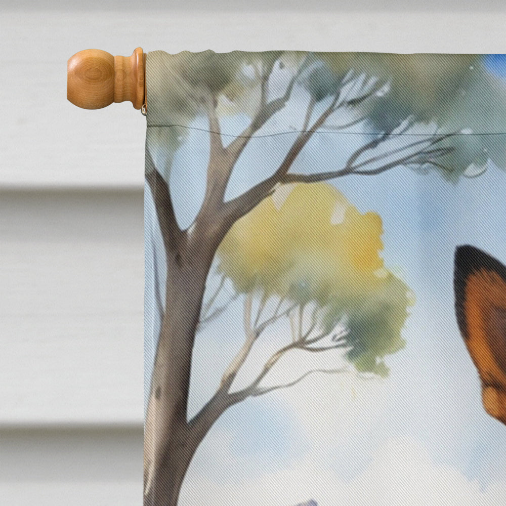 Australian Cattle Dog Cowboy Welcome House Flag-2