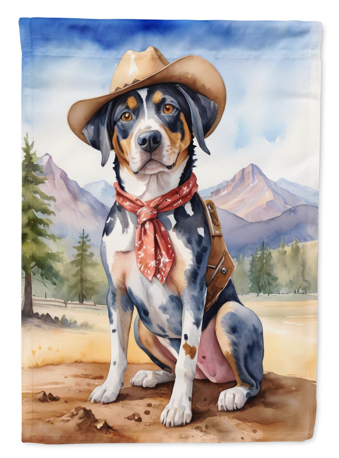 Catahoula Cowboy Welcome House Flag-0