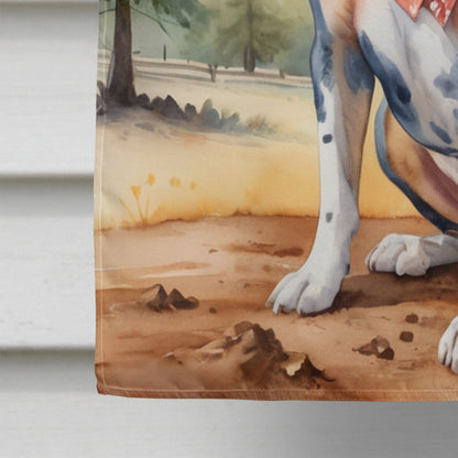 Catahoula Cowboy Welcome House Flag-3