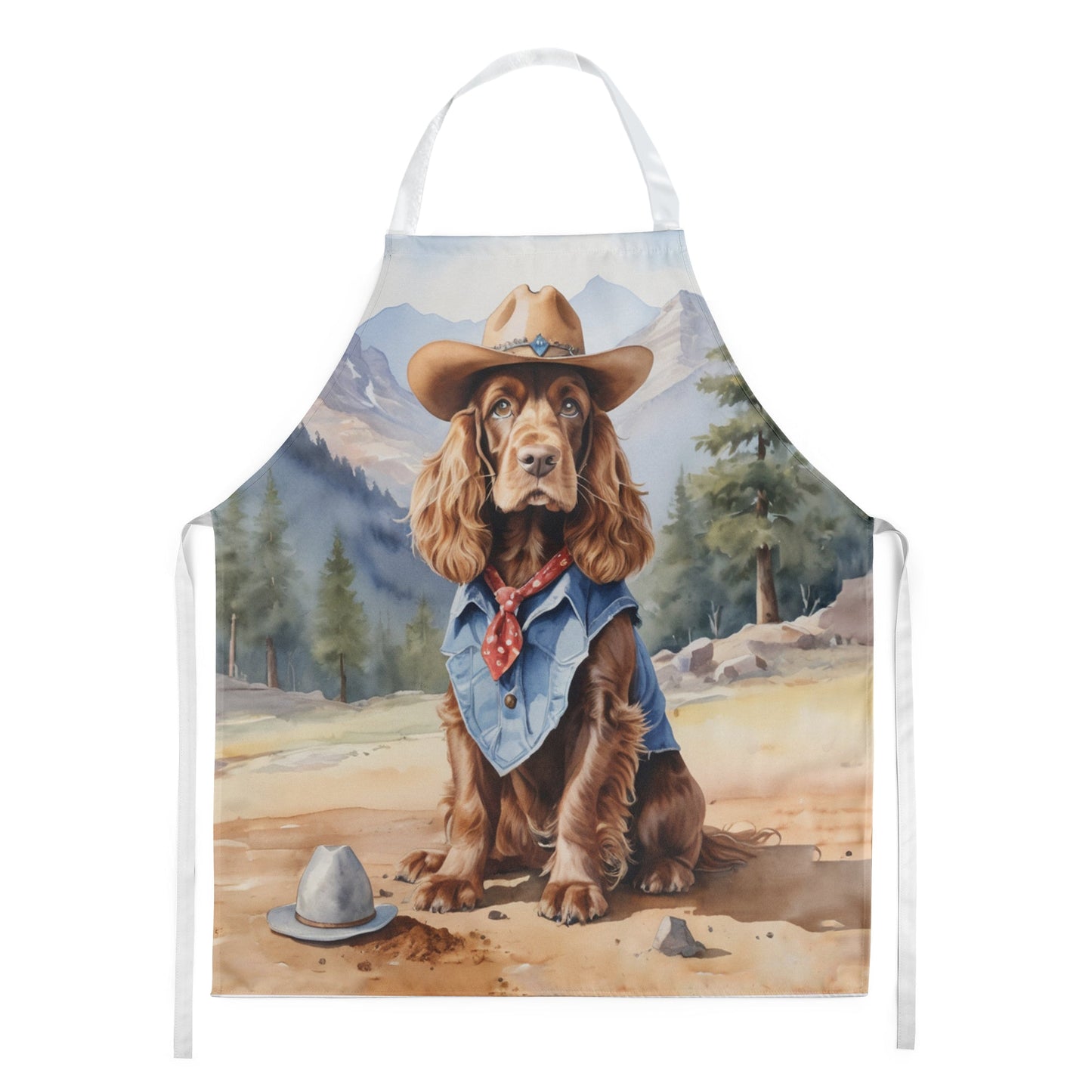 English Cocker Spaniel Cowboy Welcome Apron-0