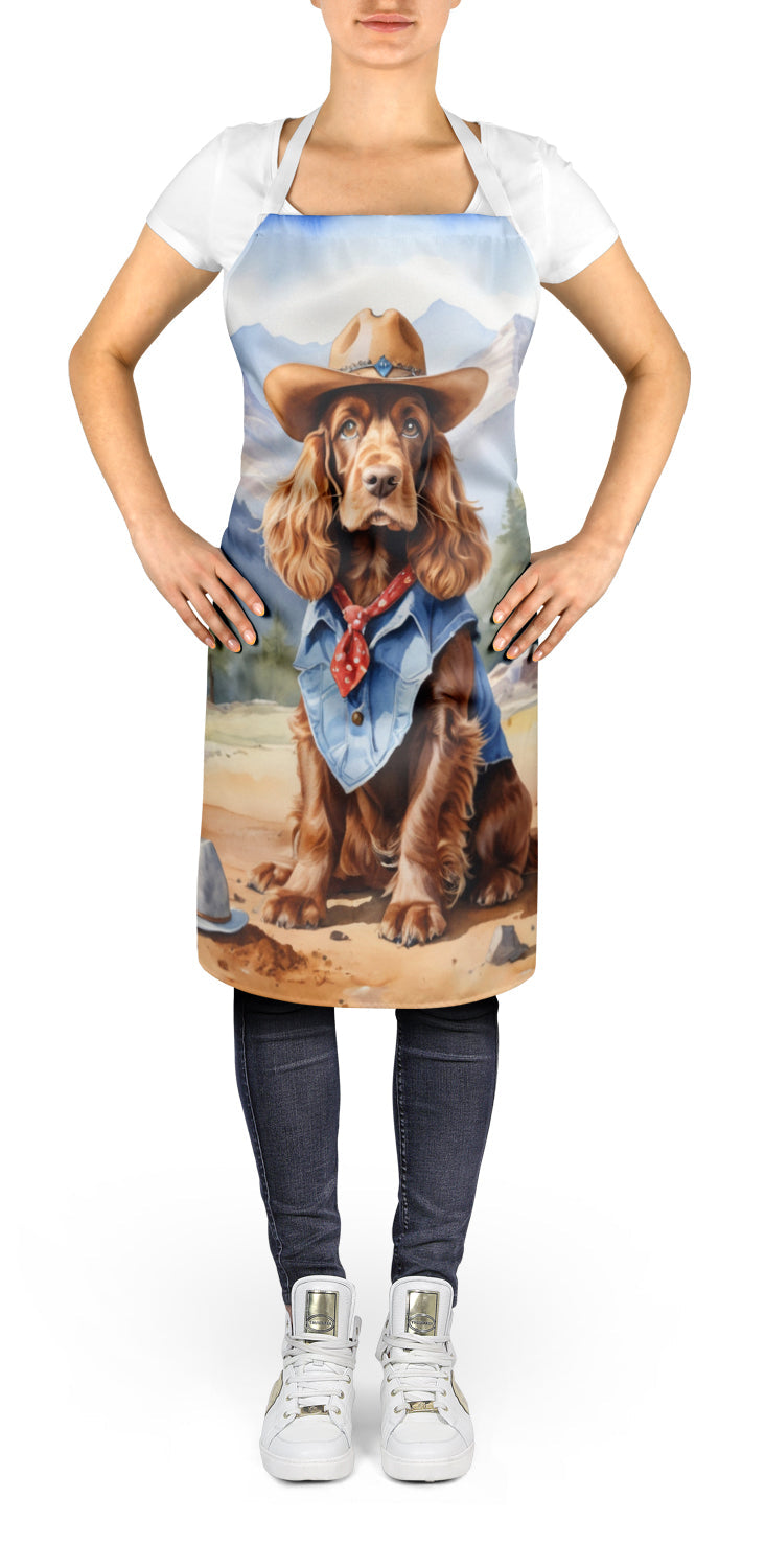 English Cocker Spaniel Cowboy Welcome Apron-1