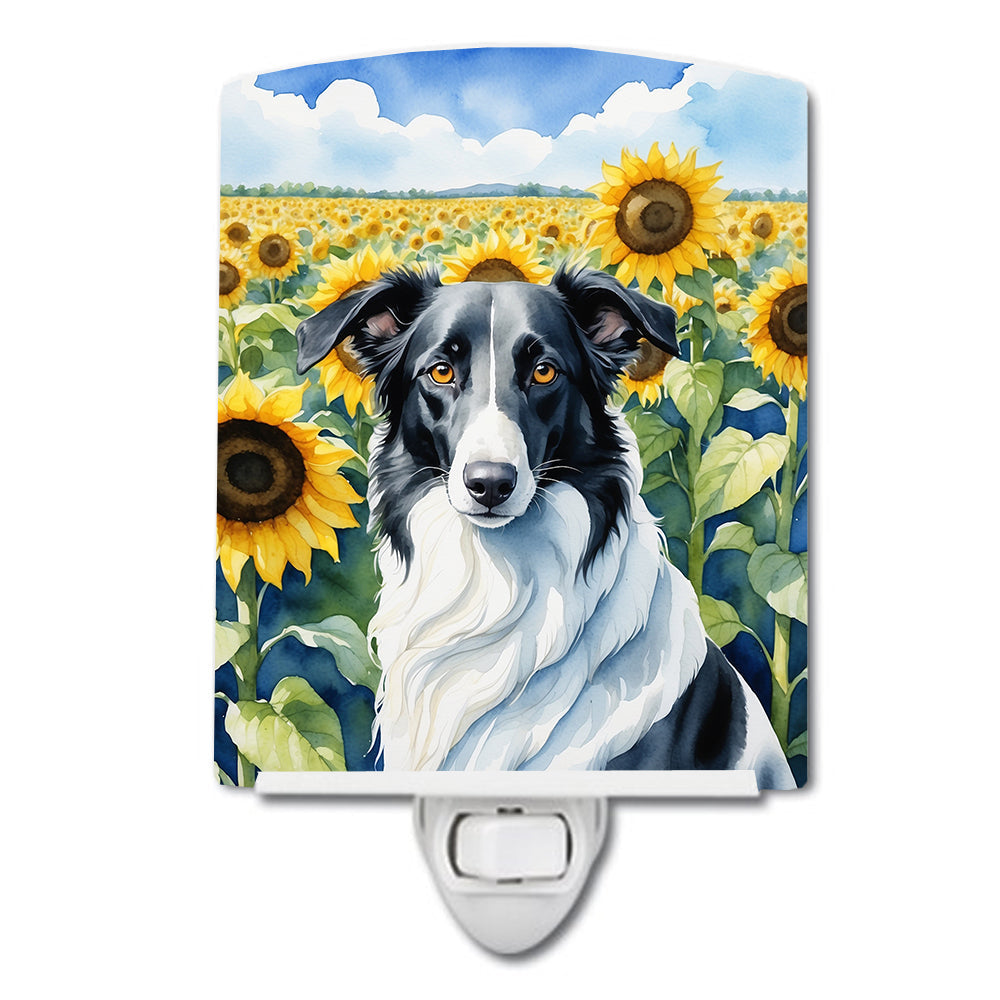 Borzoi in Sunflowers Ceramic Night Light-0