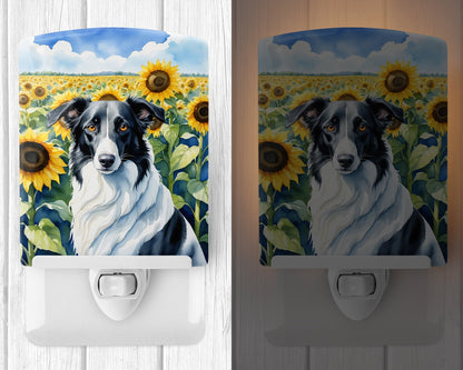 Borzoi in Sunflowers Ceramic Night Light-1