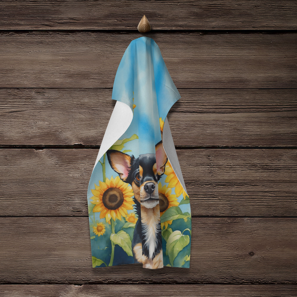 Chihuahua in Sunflowers Kitchen Towel-3