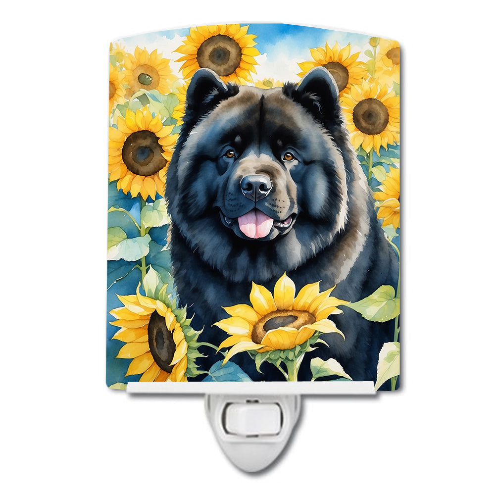 Chow Chow in Sunflowers Ceramic Night Light-0