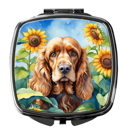 Cocker Spaniel in Sunflowers Compact Mirror-0