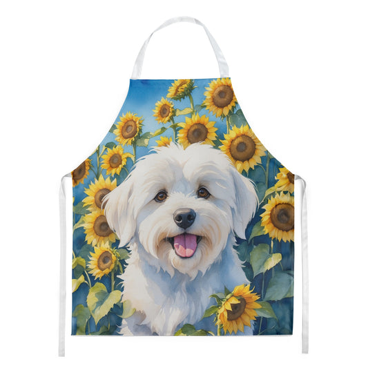 Coton de Tulear in Sunflowers Apron-0