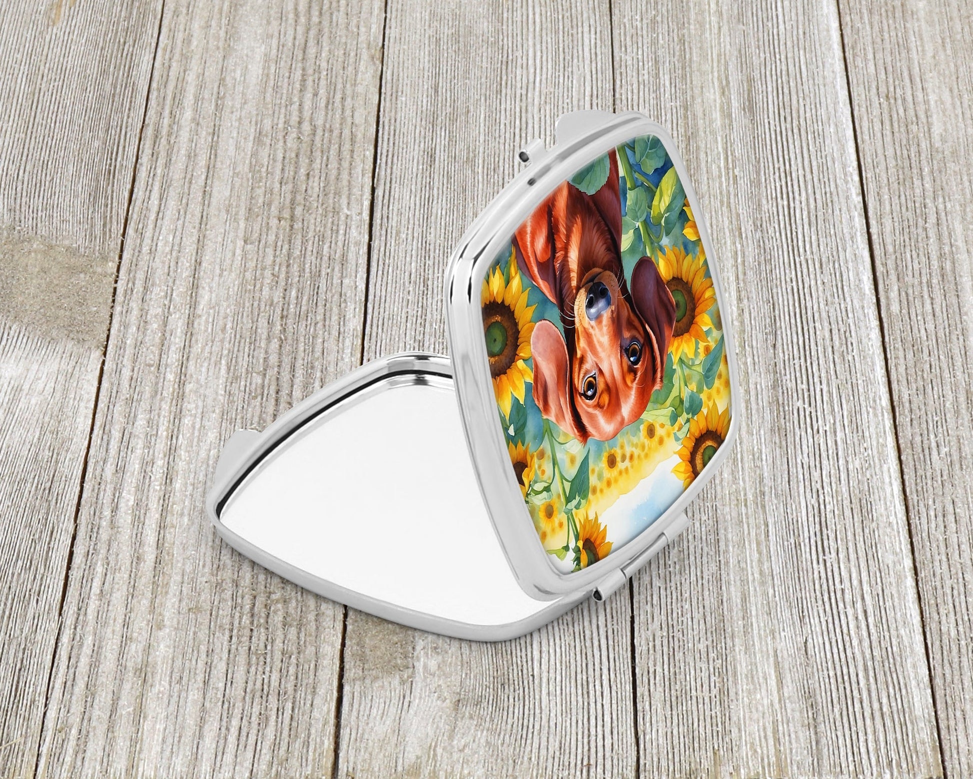 Dachshund in Sunflowers Compact Mirror-1