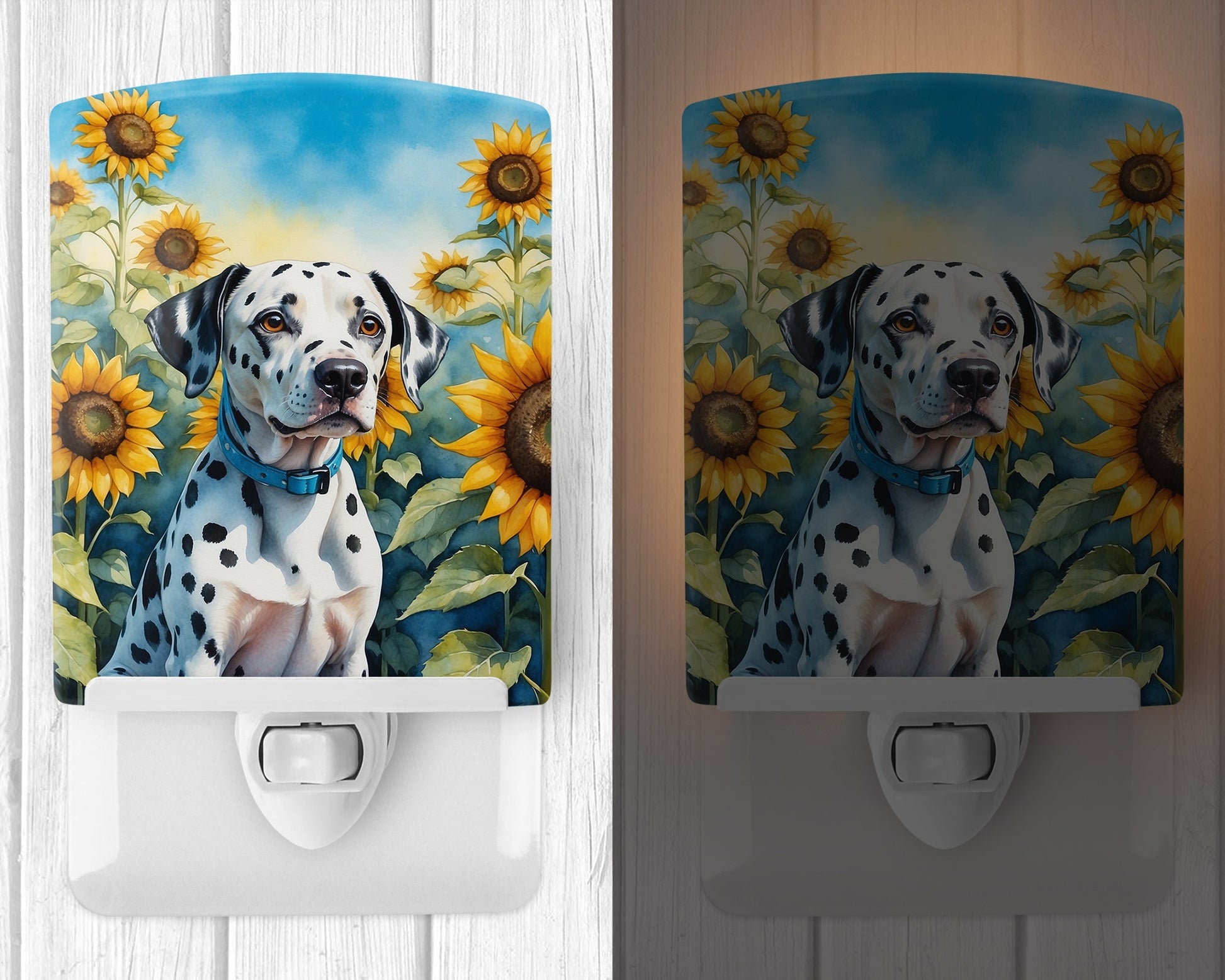 Dalmatian in Sunflowers Ceramic Night Light-1