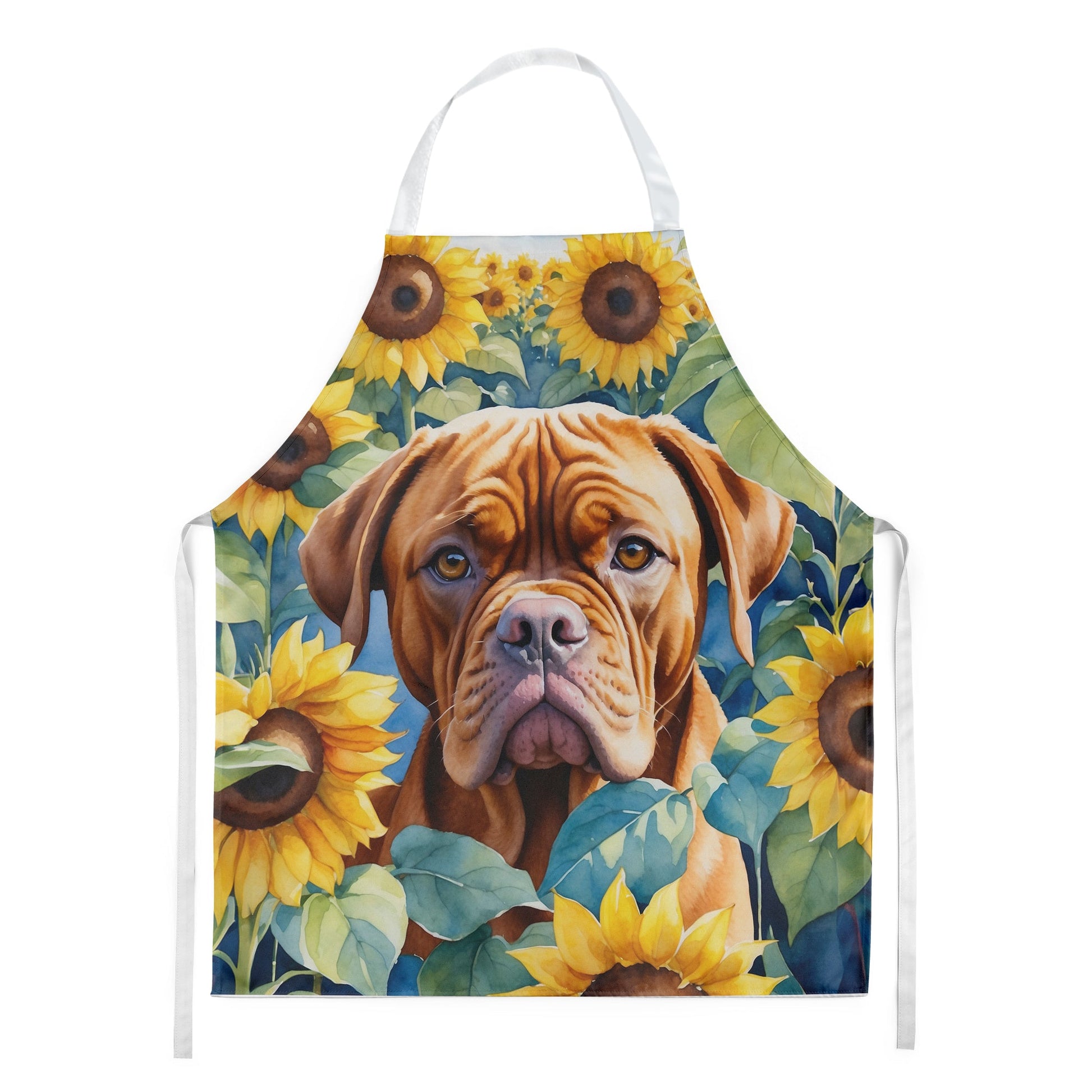 Dogue de Bordeaux in Sunflowers Apron-0