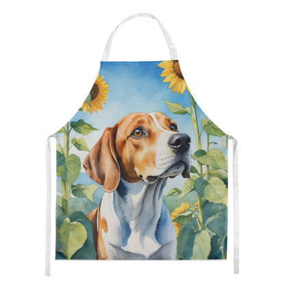 English Foxhound in Sunflowers Apron-0