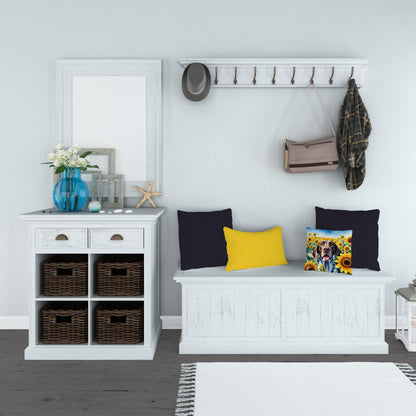 German Shorthaired Pointer in Sunflowers Throw Pillow-3