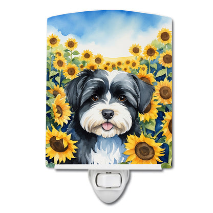 Havanese in Sunflowers Ceramic Night Light-0
