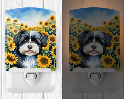 Havanese in Sunflowers Ceramic Night Light-1