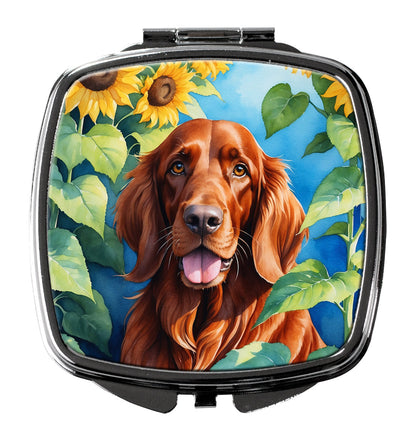 Irish Setter in Sunflowers Compact Mirror-0