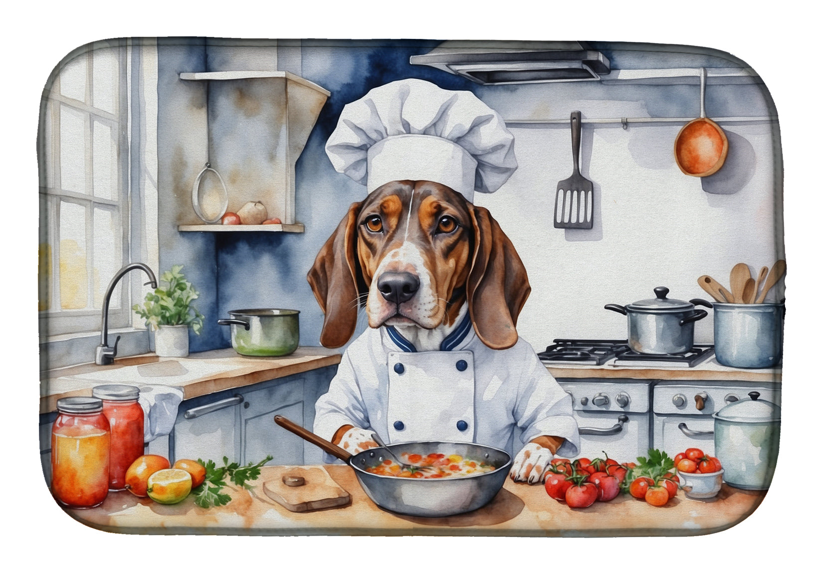 American English Coonhound The Chef Dish Drying Mat-0