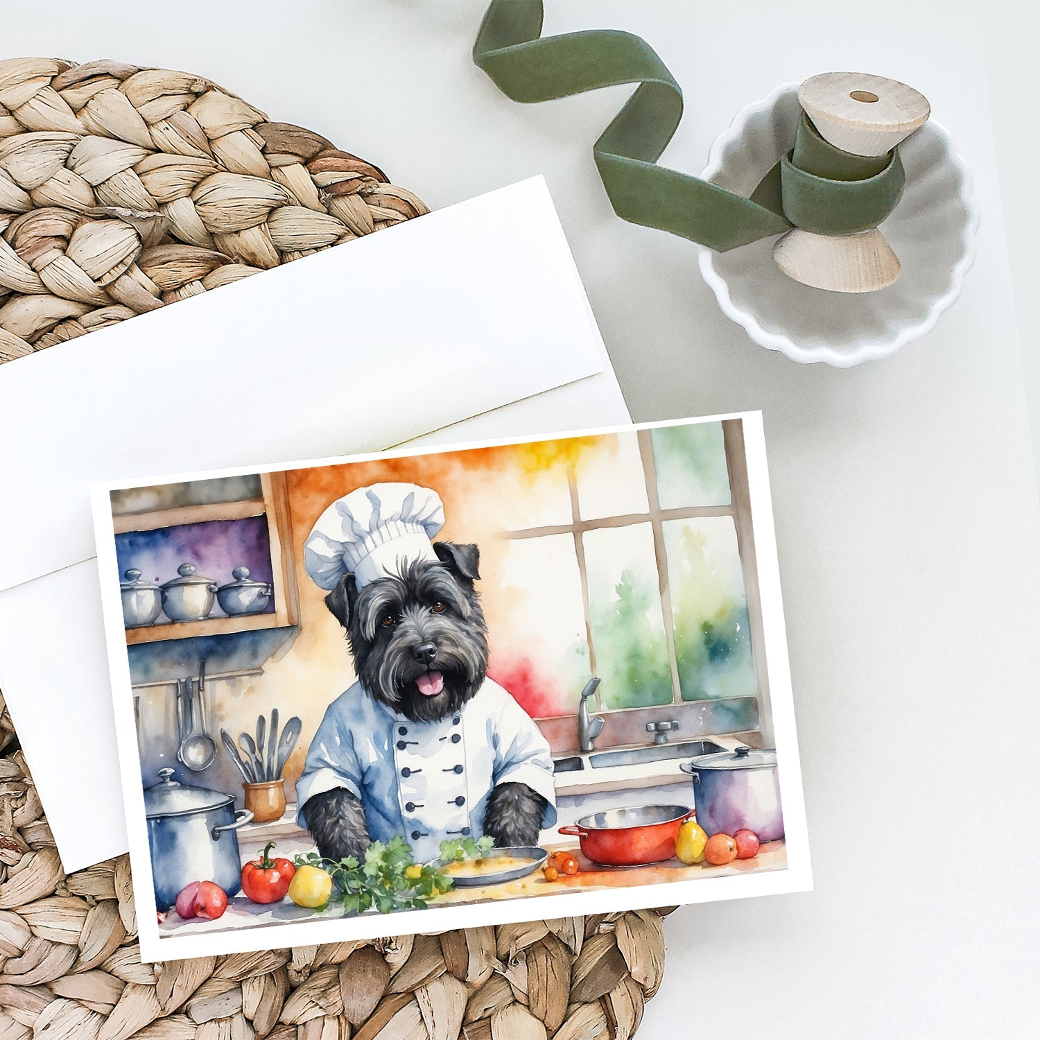 Bouvier des Flandres The Chef Greeting Cards Pack of 8-1