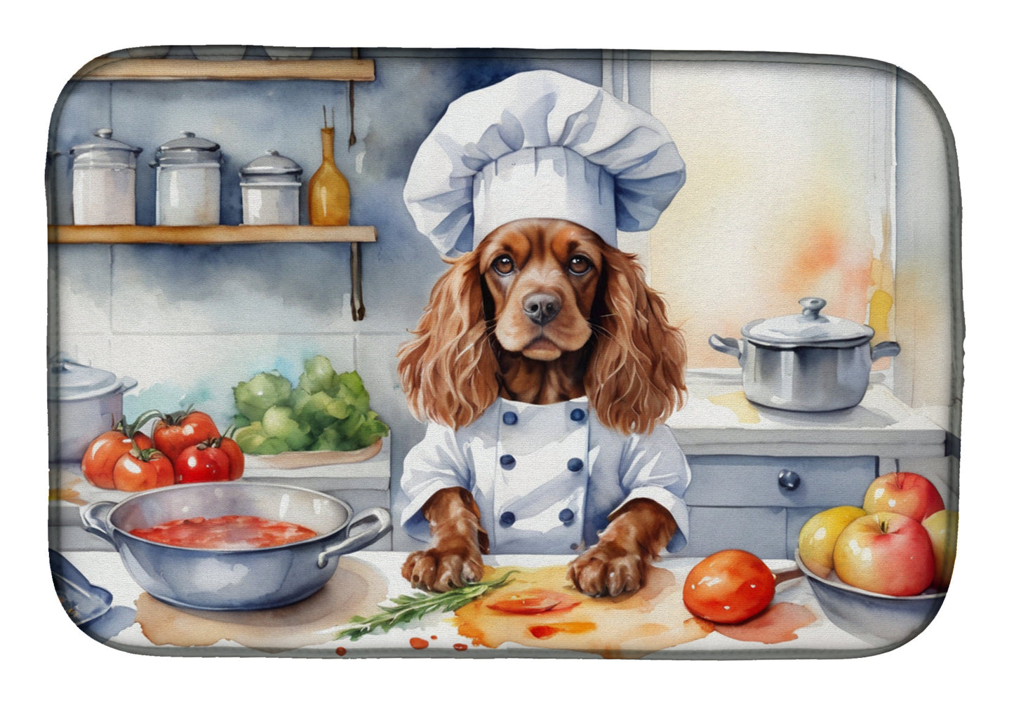 Cocker Spaniel The Chef Dish Drying Mat-0
