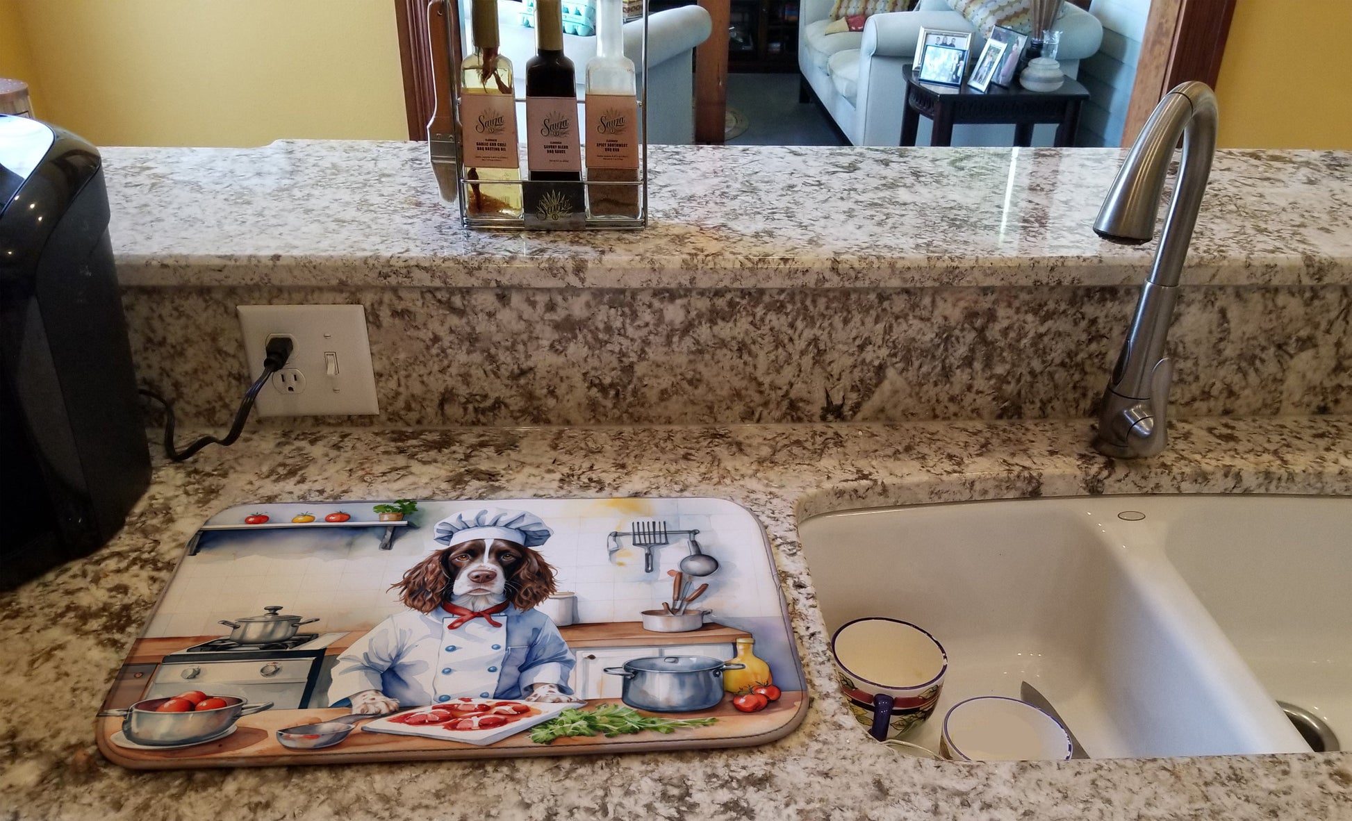 English Springer Spaniel The Chef Dish Drying Mat-1