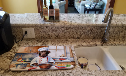 Chocolate Labrador Retriever The Chef Dish Drying Mat-1