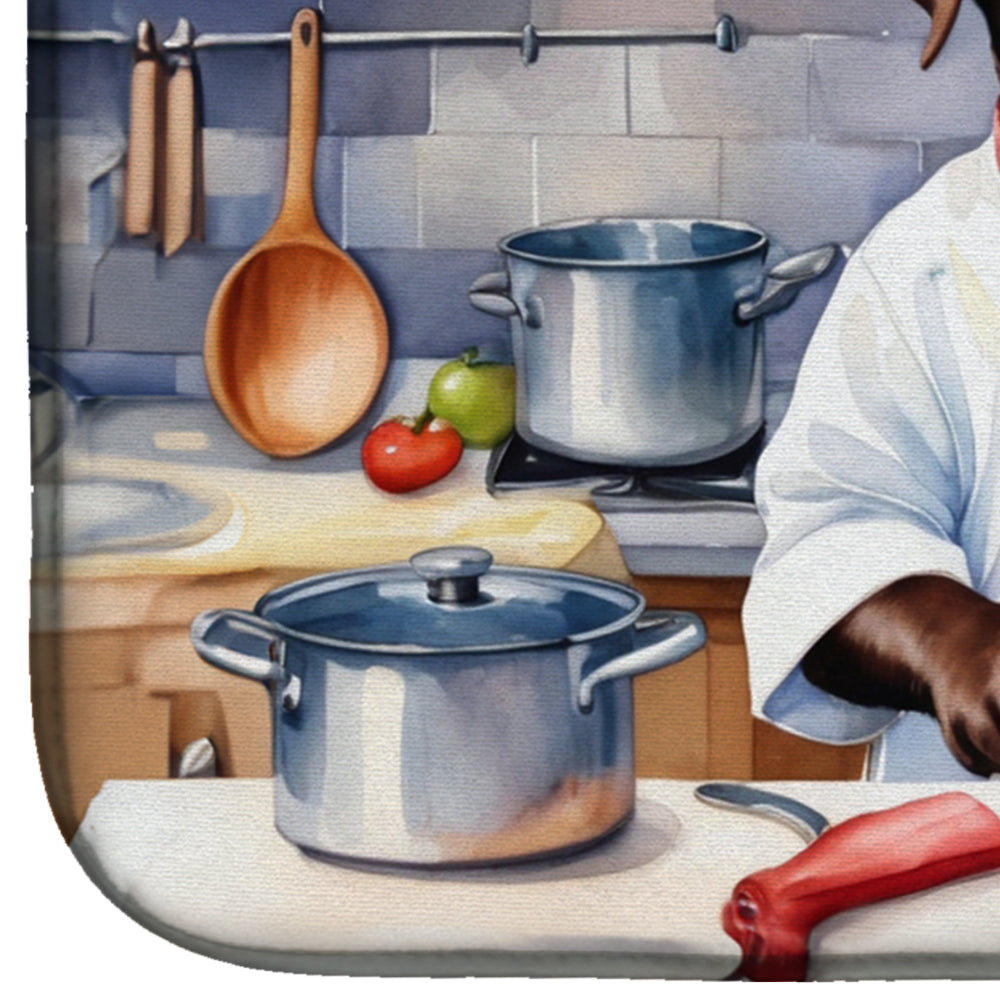 Chocolate Labrador Retriever The Chef Dish Drying Mat-3