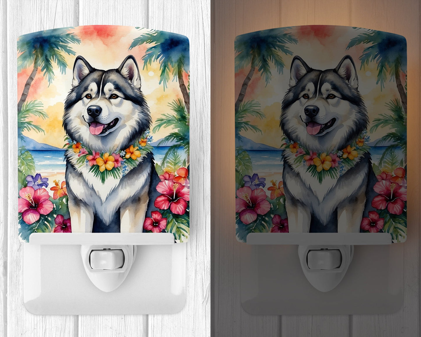Alaskan Malamute Luau Ceramic Night Light-1