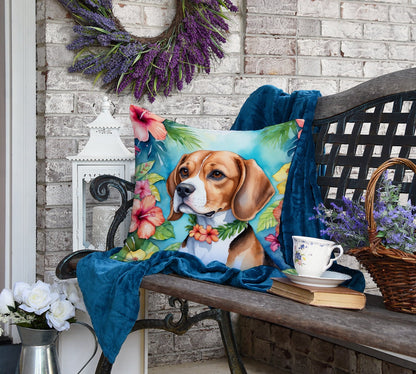 Beagle Luau Throw Pillow-3