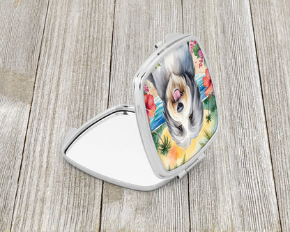Bearded Collie Luau Compact Mirror-1