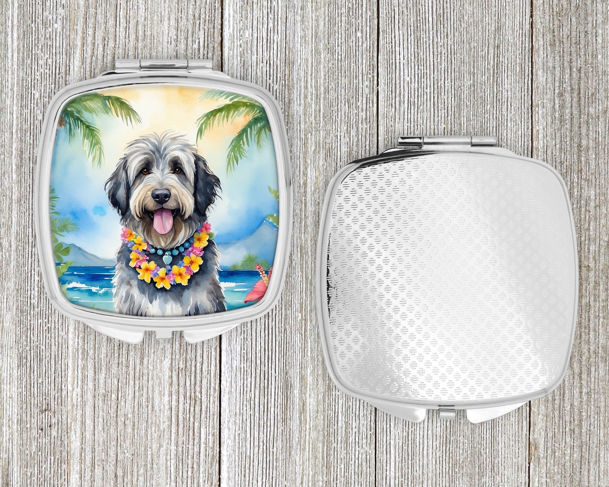 Bergamasco Sheepdog Luau Compact Mirror-3