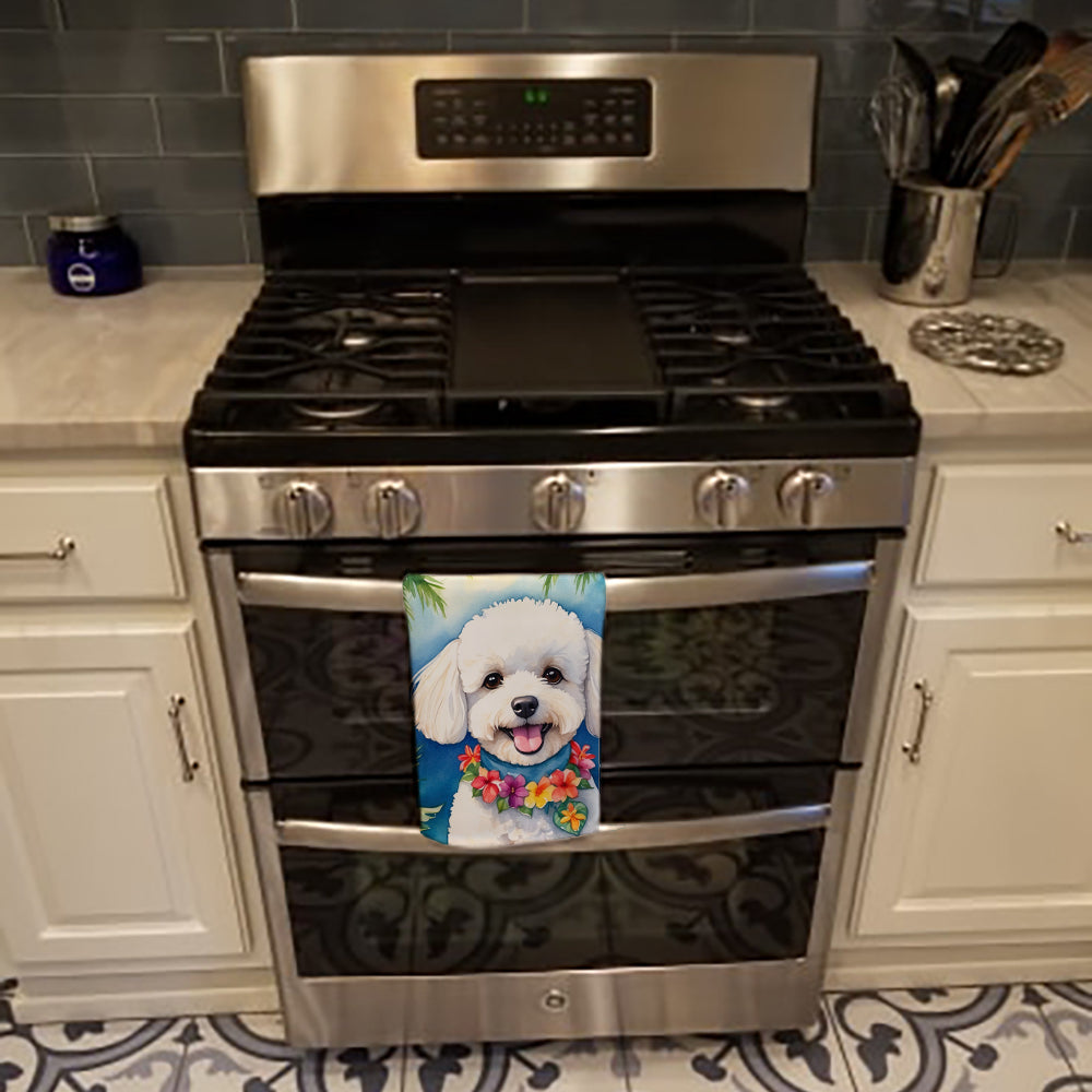 Bichon Frise Luau Kitchen Towel-2