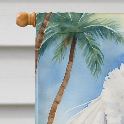 Bichon Frise Luau House Flag-2