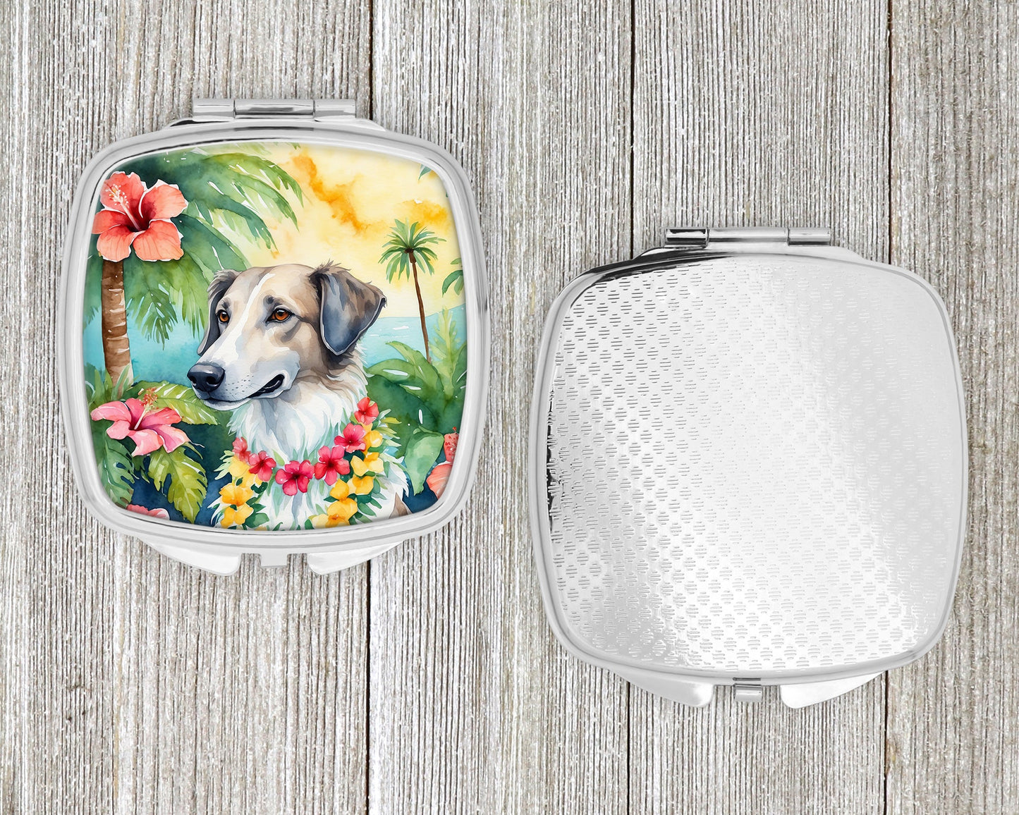 Borzoi Luau Compact Mirror-3