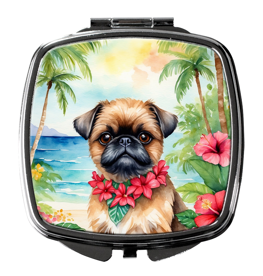 Brussels Griffon Luau Compact Mirror-0
