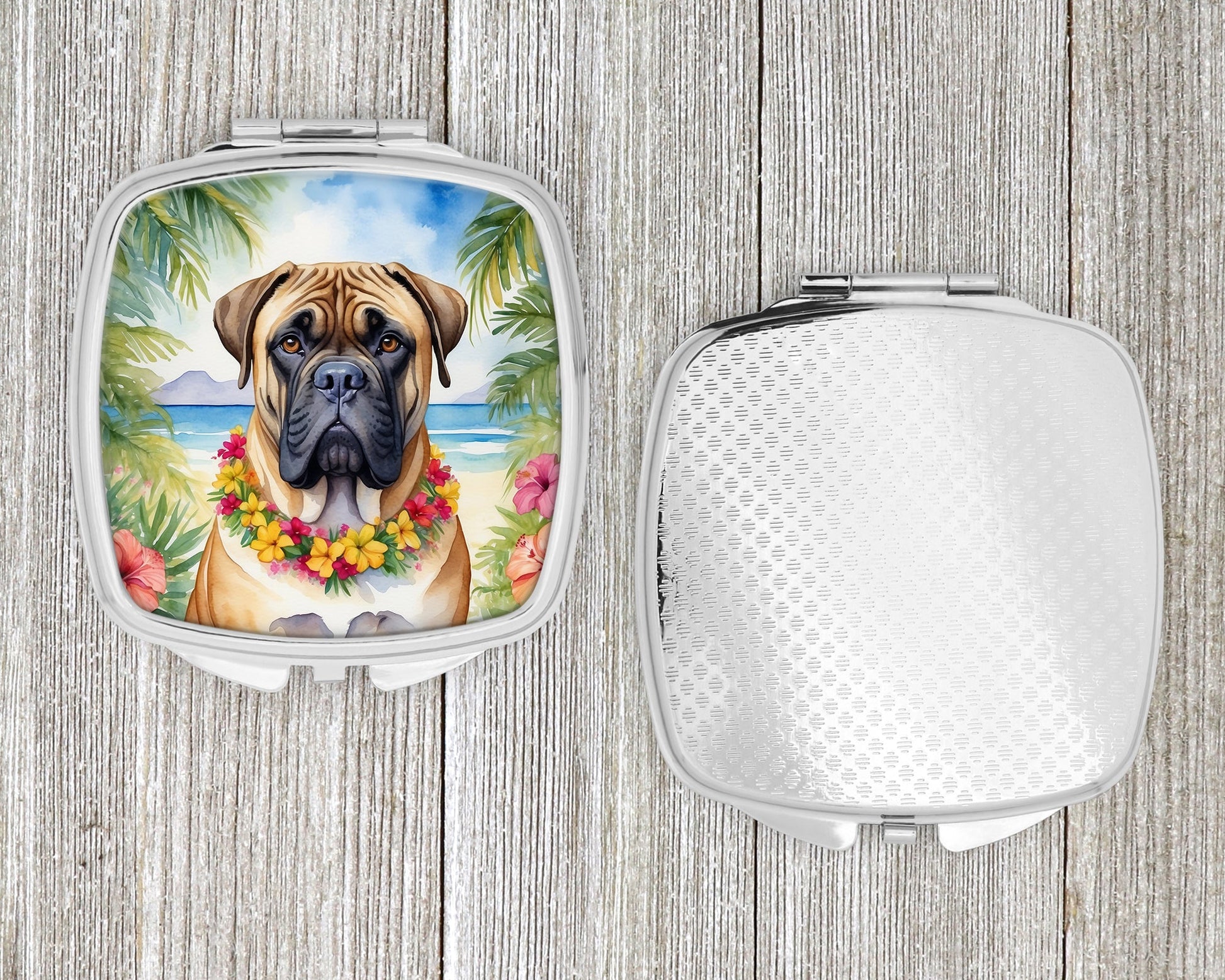 Bullmastiff Luau Compact Mirror-3