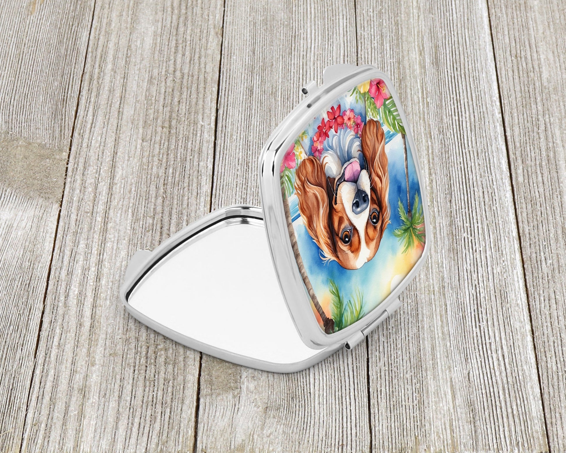 Cavalier Spaniel Luau Compact Mirror-1