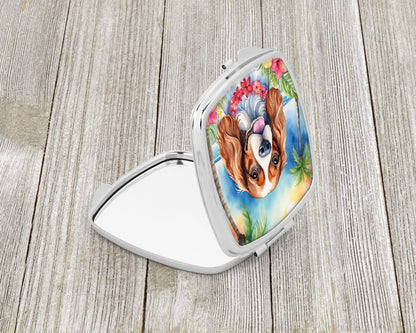 Cavalier Spaniel Luau Compact Mirror-1